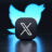 Logo of twitter and X